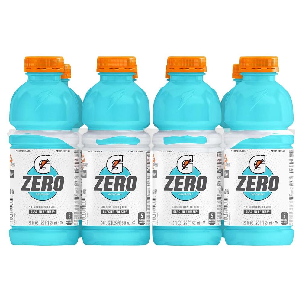 imageGatorade Zero Sugar Thirst Quencher Sports Drinks LemonLime 20 Ounce Bottles Pack of 8Zero Sugar  Glacier Freeze