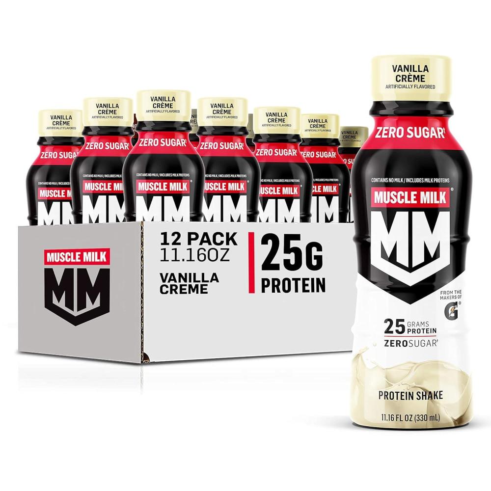 imageMuscle Milk Genuine Shake Strawberry 1116 Fl Oz Bottles Pack of 12Vanilla