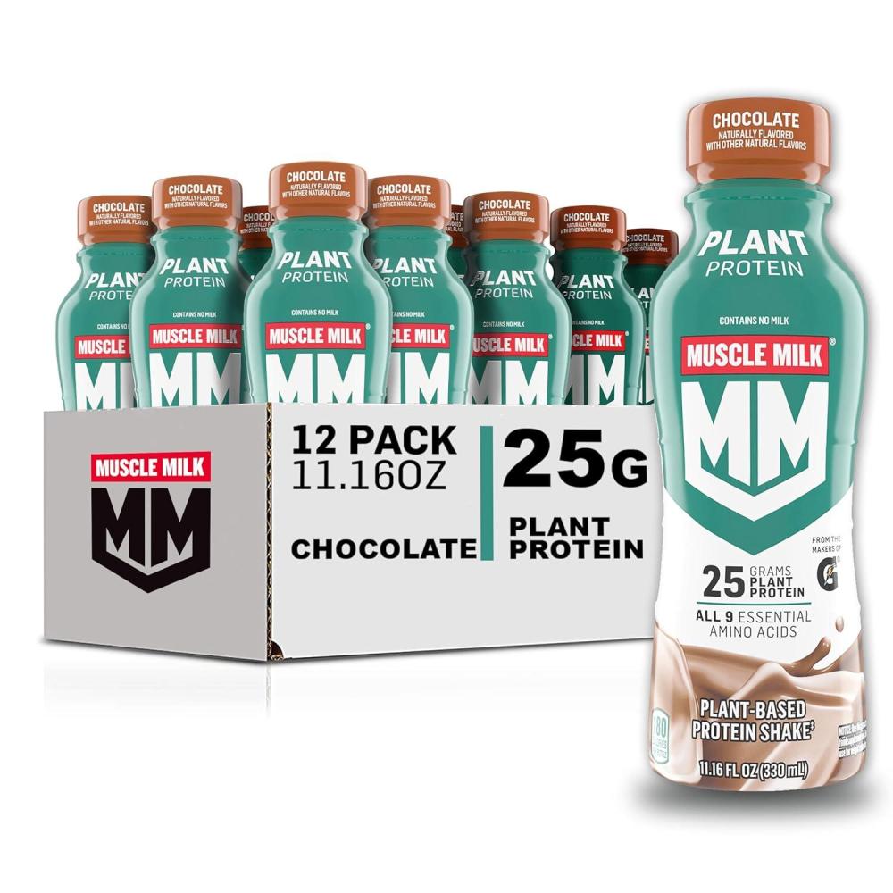 imageMuscle Milk Plant Based Protein Shake Vanilla Caramel 1116 Fl Oz Pack of 12Chocolate