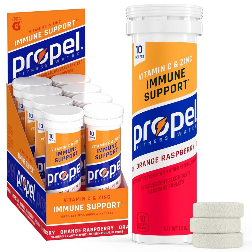 imagePropel Tablets 4 Flavor Variety Pack Makes 169oz Fl Oz 40 countOrange Raspberry