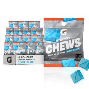 imageGatorade Energy Chews Green Apple Caffeine Free B12 106 oz  100 Calorie Pouches 16 PackCool Blue