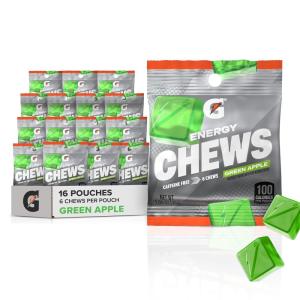imageGatorade Energy Chews Green Apple Caffeine Free B12 106 oz  100 Calorie Pouches 16 PackGreen Apple