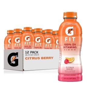 imageGatorade Fit Electrolyte Beverage Healthy Real Hydration New 20 4 Flavor Variety Pack 169oz Bottles 12 PackCitrus Berry