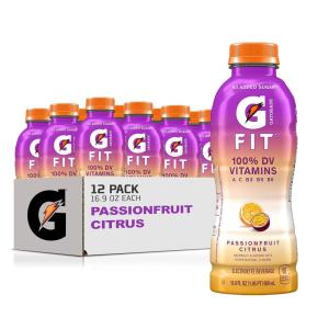 imageGatorade Fit Electrolyte Beverage Healthy Real Hydration Passionfruit Citrus 169 Fl Oz Pack of 12