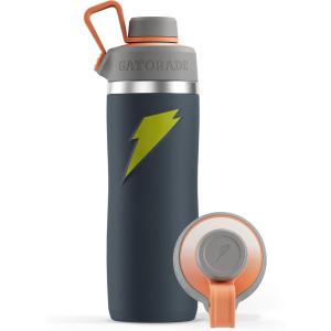 imageGatorade Overtime 22oz Stainless Steel Water BottleGreyNeon Yellow