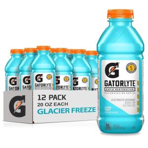 imageGatorlyte Rapid Rehydration Electrolyte Drink Strawberry Kiwi Specialized Blend of 5 Electrolytes Lower Sugar No Artificial Sweeteners No Artificial Flavors 20 fl oz Bottles 12 PackGlacier Freeze