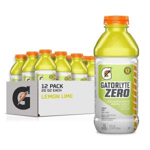 imageGatorlyte Zero Rehydration Electrolyte Drink 3 Flavor Variety Pack Specialized Blend of 5 Electrolytes Zero Sugar No Artificial Sweeteners No Artificial Flavors 20 fl oz Bottles 12 PackLemonLime