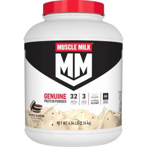 imageMuscle Milk Genuine Protein Powder Chocolate 494 Pound 32 Servings 32g Protein 2g Sugar Calcium Vitamins A C ampamp D NSF Certified for Sport Energizing Snack Packaging May VaryCookies n Crme