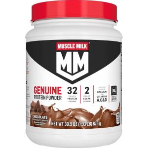 imageMuscle Milk Genuine Protein Powder Chocolate 494 Pound 32 Servings 32g Protein 2g Sugar Calcium Vitamins A C ampamp D NSF Certified for Sport Energizing Snack Packaging May VaryChocolate