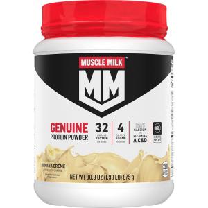 imageMuscle Milk Genuine Protein Powder Chocolate 494 Pound 32 Servings 32g Protein 2g Sugar Calcium Vitamins A C ampamp D NSF Certified for Sport Energizing Snack Packaging May VaryBanana Crme